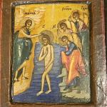  Chrzest Chrystusa,temp/deska,Rosja,pocz.XIXw